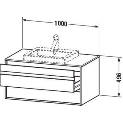 Duravit Ketho Wastafelonderkast 100x55.1x49.6cm Standaard greep met softclose spaanplaat Basalt Mat