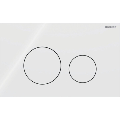 Geberit Sigma40 bedieningsplaat - 2-toets spoeling - rond - glas - wit