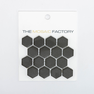 SAMPLE The Mosaic Factory London mozaïektegel 2.3x2.6x0.5cm voor vloer voor binnen en buiten Zeshoek Keramiek Zwart