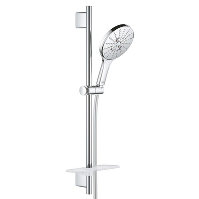 GROHE Rainshower Smartactive 150 Glijstangset - 60cm - ronde handdouche - 3 straalsoorten - gladde doucheslang - met zeepschaal - chroom