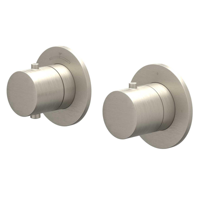 IVY Bond Regendoucheset - inbouw - symmetry - 2-weg stop-omstel - 30cm plafondbuis - 20cm slim hoofddouche - houder met uitlaat - 150cm doucheslang - satin spray handdouche - Geborsteld nickel PVD