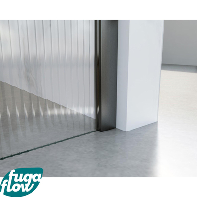 FugaFlow Eccelente Vetro inloopdouche badkamer - 30x200cm - ribbelglas - wandarm - gunmetal