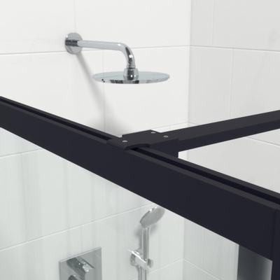 Saniclass Bellini Inloopdouche - 140x200cm - windows frame buitenzijde - anti kalk - mat zwart