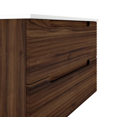 Adema Prime Balance Wastafelonderkast - 60x55x44.9cm - 2 lades - Geintegreerde greep - MDF - Noten