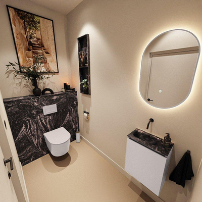 MONDIAZ TURE-DLUX 40cm toiletmeubel Cale. EDEN wastafel Lava positie links. Zonder kraangat.