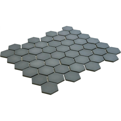 The Mosaic Factory Valencia mozaïektegel - 27.6x32.9cm - wand en vloertegel - Zeshoek/Hexagon - Gerecycled glas Matt Khaki Mat