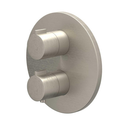 IVY Pact Regendoucheset - inbouw - 2-weg stop-omstel - 15cm plafondbuis - 25cm slim hoofddouche rond - houder met uitlaat - 150cm doucheslang - staafmodel handdouche - Geborsteld nickel PVD