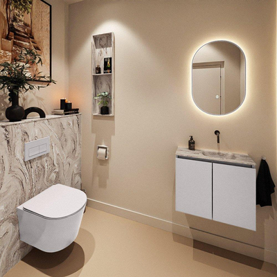 MONDIAZ TURE-DLUX 60cm toiletmeubel Cale. EDEN wastafel Glace positie rechts. Zonder kraangat.