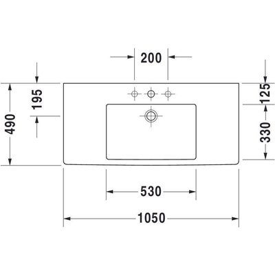 Duravit Vero meubelwastafel 105x49 cm. met 1 kraangat wit