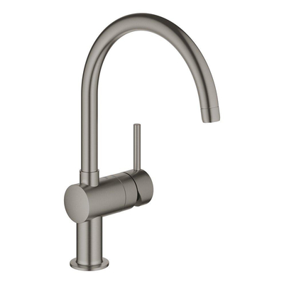 GROHE Minta Keukenkraan - hoog - draaibare ronde uitloop - hard graphite geborsteld