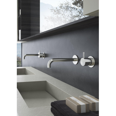 Hotbath Cobber afbouwdeel inbouw wastafelmengkraan met 18 cm uitloop geborsteld nikkel