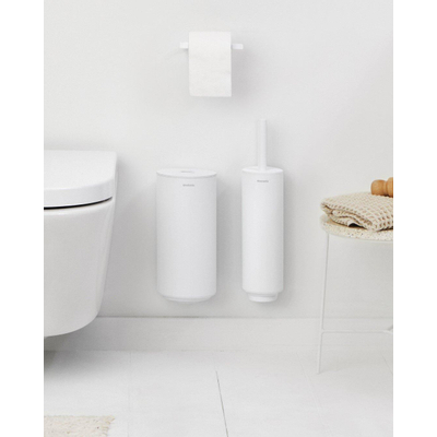 Brabantia MindSet toiletaccessoires set van 3 toiletborstel met houder toiletrolhouder en reserverolhouder Mineral Fresh White