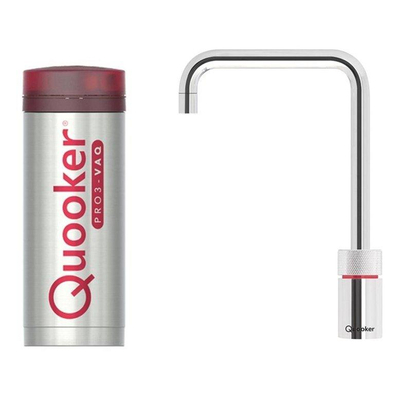 Quooker NL Nordic square kokendwaterkraan opbouw uitloop draaibaar met Pro3 reservoir Chroom