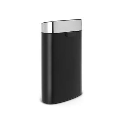 Brabantia Touch Bin Afvalemmer - 40 liter - kunststof binnenemmer - matt black - matt steel fingerprint proof