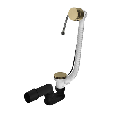 Hotbath Pal verlengde badoverloop met vulcombinatie messing geborsteld