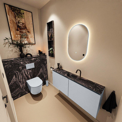MONDIAZ TURE-DLUX 120cm toiletmeubel Clay. EDEN wastafel Lava positie midden. Met 1 kraangat.