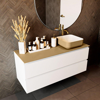 Mondiaz TOP 46 Topblad - 120x46x0.9cm - geschikt voor afdekplaat - Solid surface - Oro