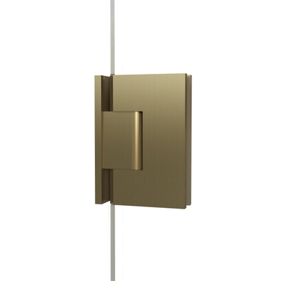 Fortifura Galeria Douchedeur - 80x200cm - scharnieren - deurgreep - vlak - helder veiligheidsglas - Geborsteld Messing PVD (Goud)