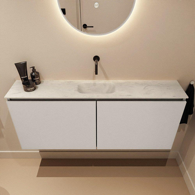 MONDIAZ TURE-DLUX 120cm toiletmeubel Linen. EDEN wastafel Opalo positie midden. Zonder kraangat.