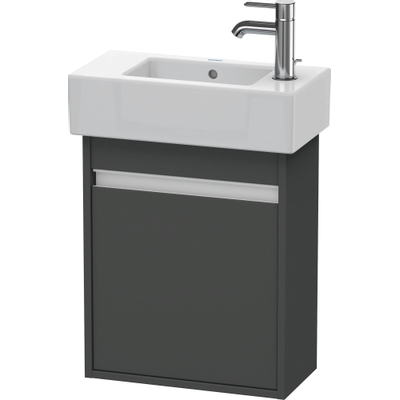 Duravit Ketho Wastafelonderkast 45x22.5x55cm Standaard greep spaanplaat Grafiet Mat