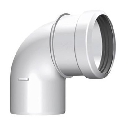 Burgerhout SAFE PP Rookgasafvoerbocht 87 graden 80mm wit
