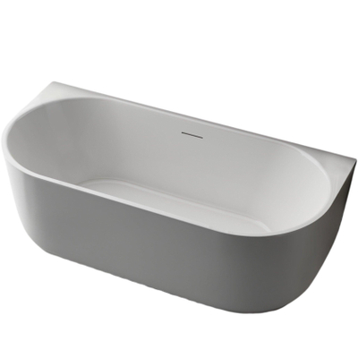 ZEZA Pure half vrijstaand bad - 170x80x58cm - acryl - mat wit