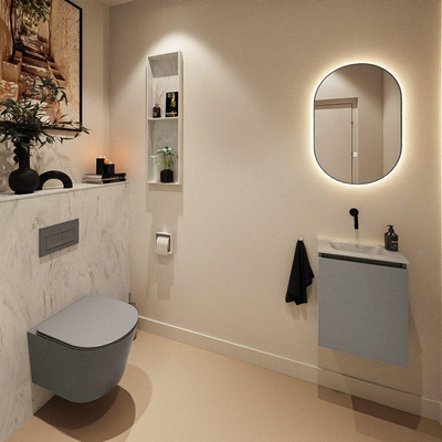 MONDIAZ TURE-DLUX Toiletmeubel - 40cm - Smoke - EDEN - wastafel Opalo - positie midden - Zonder kraangat