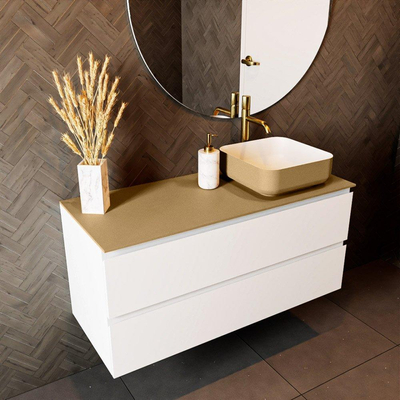 Mondiaz TOP 46 Topblad - 110x46x0.9cm - geschikt voor afdekplaat - Solid surface - Oro