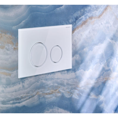 Geberit Sigma40 bedieningsplaat - 2-toets spoeling - rond - glas - wit