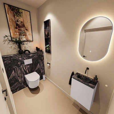 MONDIAZ TURE-DLUX 40cm toiletmeubel Cale. EDEN wastafel Lava positie midden. Zonder kraangat.