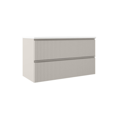 Adema Prime Blend Wastafelonderkast - 100x55x45.9cm - 2 lades - geintegreerde greep - MDF - mat cotton (beige)