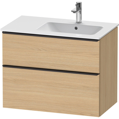 Duravit D-Neo wastafelonderkast 81x62.5x46.2cm 2 lades Natuur eiken Mat