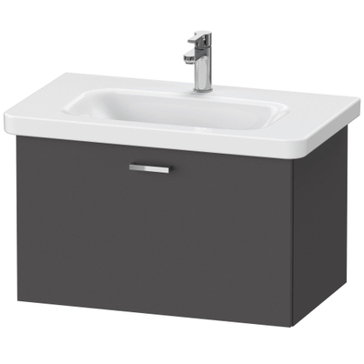 Duravit XBase Wastafelonderkast 73x44.8x44.8cm 1 lade Standaard greep met softclose spaanplaat Grafiet Mat