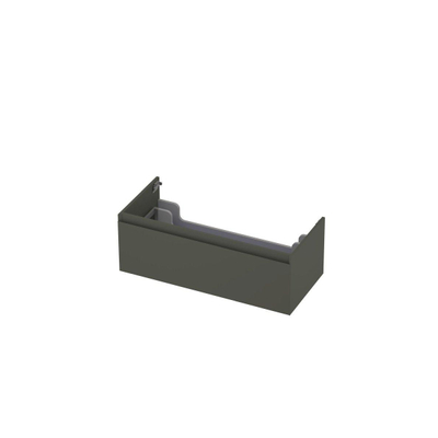 INK Wastafelonderkast - 100x45x35cm - 1 lade - greeploos - 45 graden afwerking rondom - MDF lak Mat beton groen