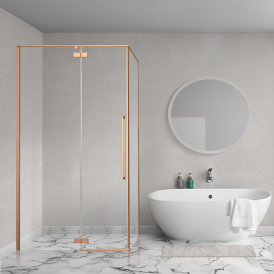 Aqua Vista Oria Cuadra zijwand - 110x200cm - incl. montageset - Geborsteld koper