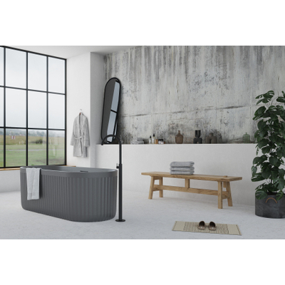 Ideavit ARCHTEC-GR Vrijstaand Bad - 170x75x60cm - Rock Texture - overloopgat - klikwaste - verstelbare poten - grijs