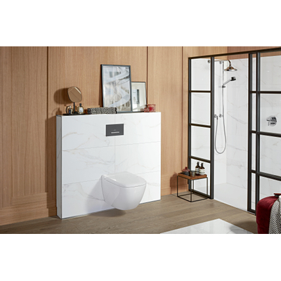 Villeroy & Boch Viconnect bedieningsplaat E300 DF frontbediend 25.3x14.5cm kunststof antrciet/matchroom OUTLETSTORE