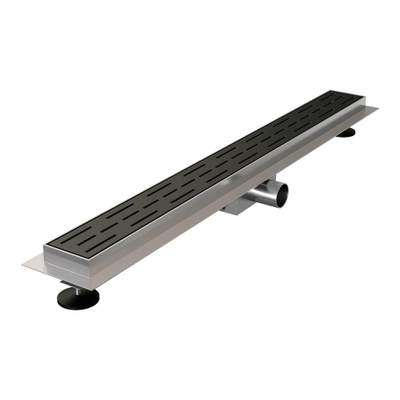 Brauer Douchegoot - 70x7.5cm - vloerflens - RVS - zwart