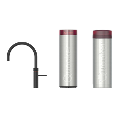 Quooker Fusion Round kokendwaterkraan - draaibare uitloop - PRO3 incl. Cube reservoir - Warm / kokend / bruisend / gefilterd water - Zwart