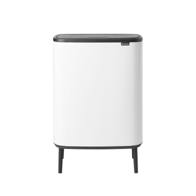 Brabantia Bo Touch Bin Hi Afvalemmer - 2x30 liter - 2 kunststof binnenemmers - wit