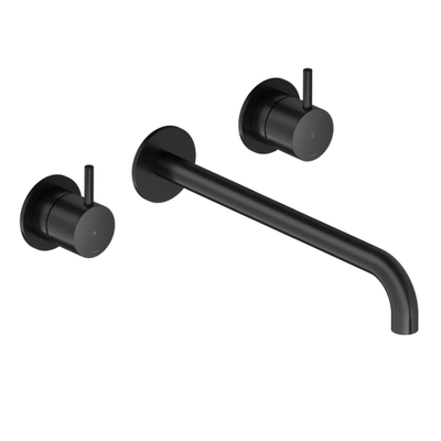 Hotbath Cobber afbouwdeel wastafelmengkraan 3 gats en 25 cm uitloop mat zwart SHOWROOMMODEL