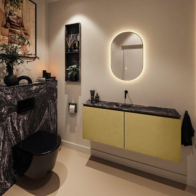 MONDIAZ TURE-DLUX 120cm toiletmeubel Oro. EDEN wastafel Lava positie midden. Zonder kraangat.