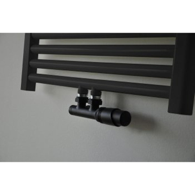 Riko set thermostatisch onderblok haaks-rechts mat zwart OUTLETSTORE