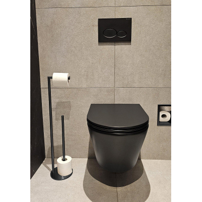 Wiesbaden Alonzo toiletrolhouder met reserverolhouder vrijstaand gunmetal