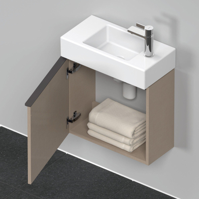 Duravit D-Neo wastafelonderkast 48.4x44x22.2cm Linksdraaiend 1 deur Linnen Mat