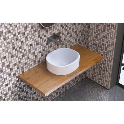 Ideavit Solidcliff-40 opbouw wastafel 40x35x12,5cm Solidsurface mat wit