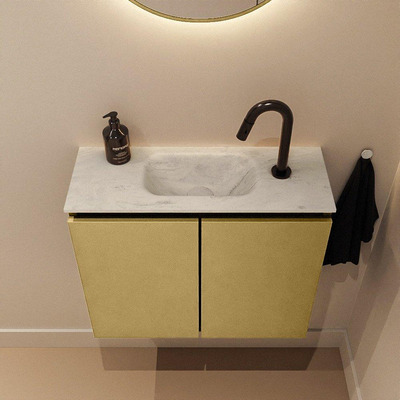 MONDIAZ TURE-DLUX 60cm toiletmeubel Oro. EDEN wastafel Opalo positie midden. Met 1 kraangat.