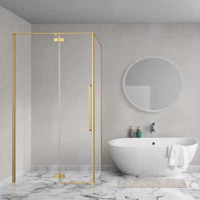 Aqua Vista Oria Cuadra zijwand - 90x200cm - incl. montageset - Geborsteld goud