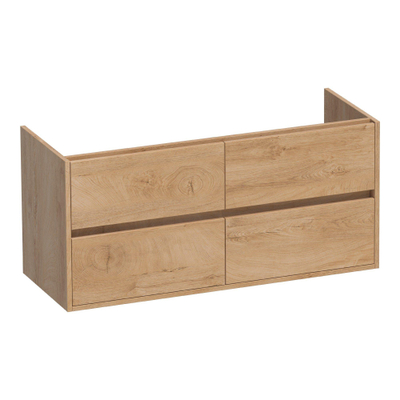 BRAUER Adore wastafelonderkast - 120x46x55cm - 4 softclose lades - greeploos - 2 sifon uitsparingen - Forest Tan