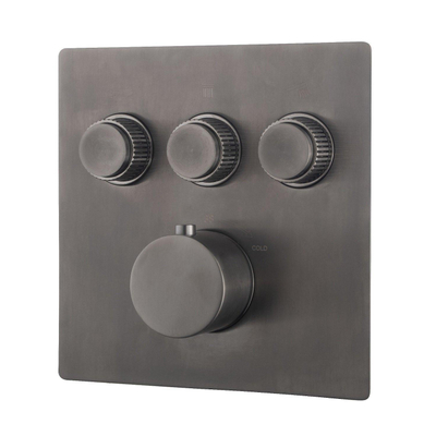 Wiesbaden Caral Klik Pro afbouwdeel inbouwthermostaat 3 functies Gunmetal